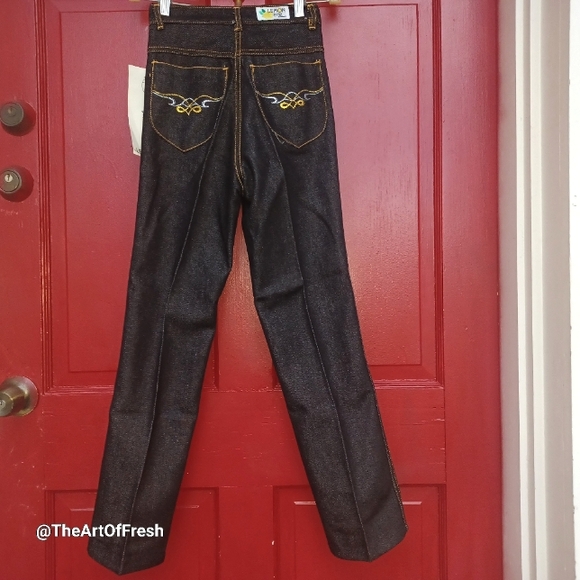 LEMON FIZZ Black WASH Denim Vintage Style Jeans for Girls NWT - Picture 3 of 13